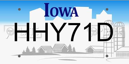 HHY71D Iowa License Plate