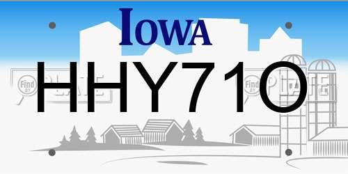 HHY71O Iowa License Plate