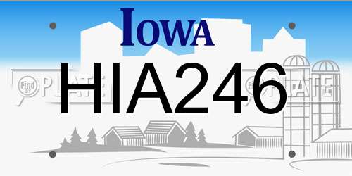 HIA246 Iowa License Plate