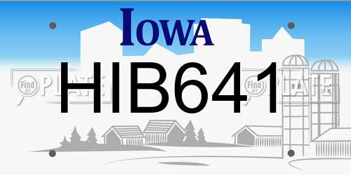 HIB641 Iowa License Plate
