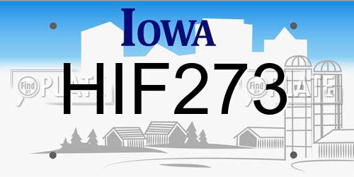 HIF273 Iowa License Plate