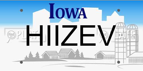 HIIZEV Iowa License Plate