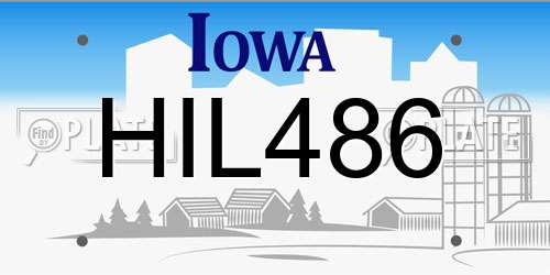 HIL486 Iowa License Plate