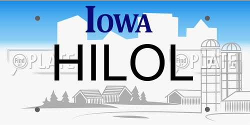 HILOL Iowa License Plate