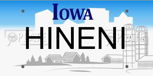 HINENI Iowa License Plate