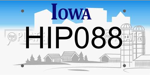 HIP088 Iowa License Plate