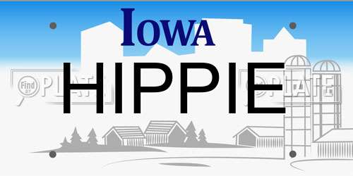 HIPPIE Iowa License Plate