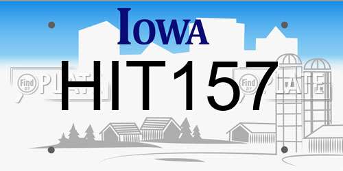 HIT157 Iowa License Plate