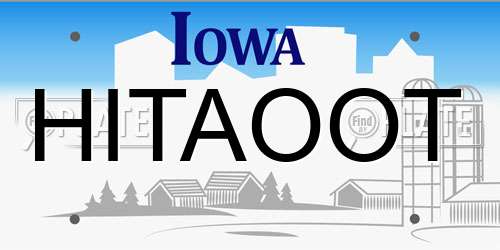 HITAOOT Iowa License Plate