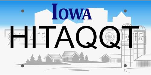 HITAQQT Iowa License Plate