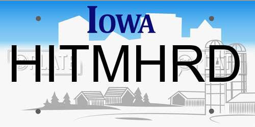 HITMHRD Iowa License Plate