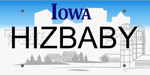 HIZBABY Iowa License Plate