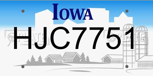 HJC7751 Iowa License Plate