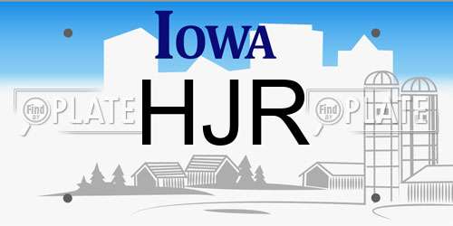 HJR Iowa License Plate