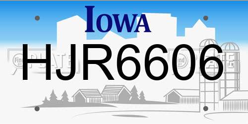 HJR6606 Iowa License Plate