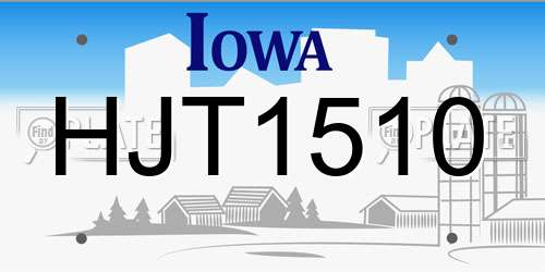 HJT1510 Iowa License Plate