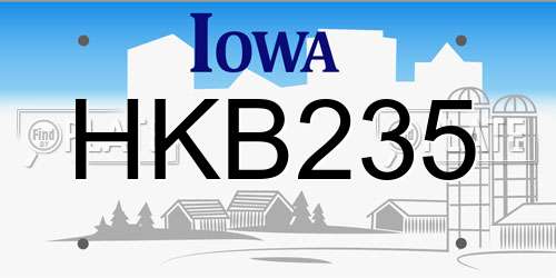 HKB235 Iowa License Plate
