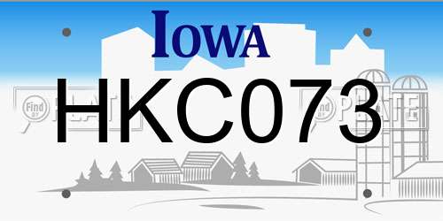 HKC073 Iowa License Plate