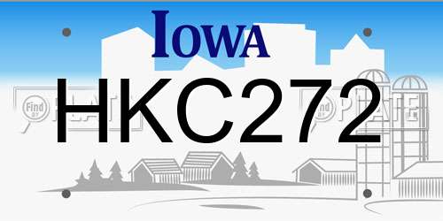 HKC272 Iowa License Plate