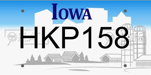 HKP158 Iowa License Plate