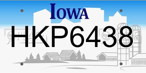 HKP6438 Iowa License Plate