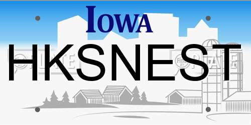 HKSNEST Iowa License Plate