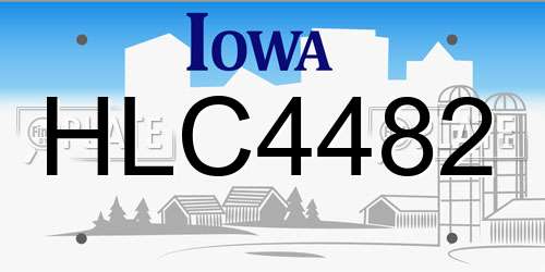 HLC4482 Iowa License Plate