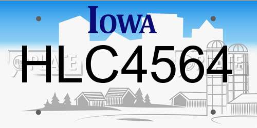 HLC4564 Iowa License Plate