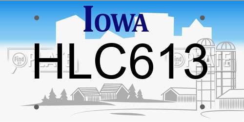 HLC613 Iowa License Plate