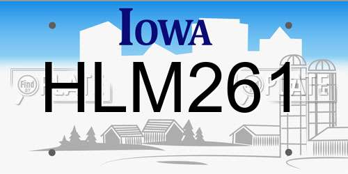 HLM261 Iowa License Plate