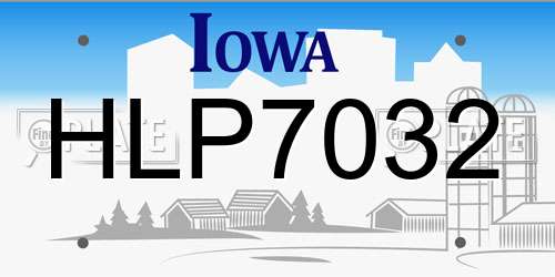 HLP7032 Iowa License Plate
