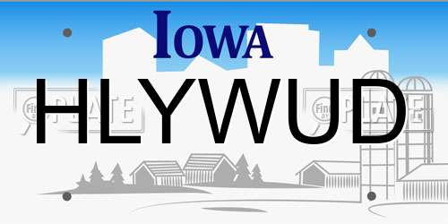 HLYWUD Iowa License Plate