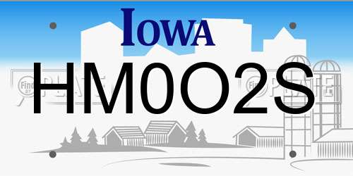 HM0O2S Iowa License Plate