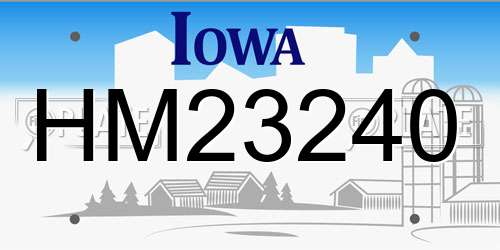 HM23240 Iowa License Plate