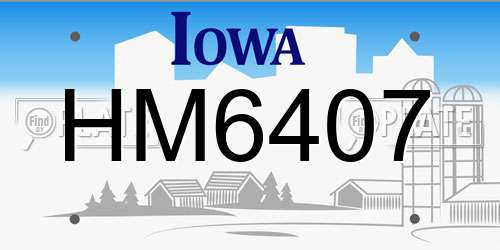 HM6407 Iowa License Plate
