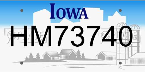 HM73740 Iowa License Plate