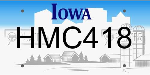 HMC418 Iowa License Plate