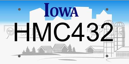 HMC432 Iowa License Plate