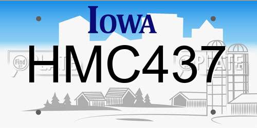 HMC437 Iowa License Plate