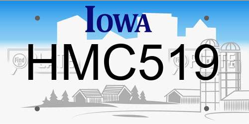 HMC519 Iowa License Plate