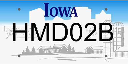 HMD02B Iowa License Plate