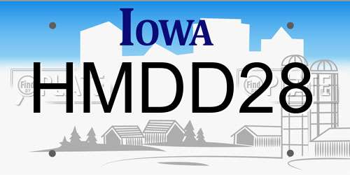 HMDD28 Iowa License Plate