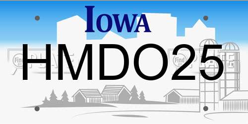 HMDO25 Iowa License Plate