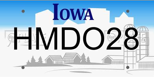 HMDO28 Iowa License Plate