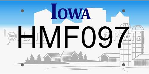 HMF097 Iowa License Plate