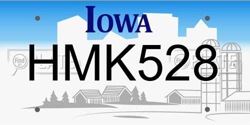 HMK528 Iowa License Plate