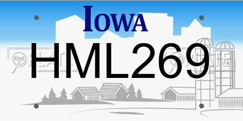HML269 Iowa License Plate