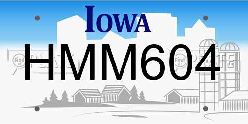 HMM604 Iowa License Plate