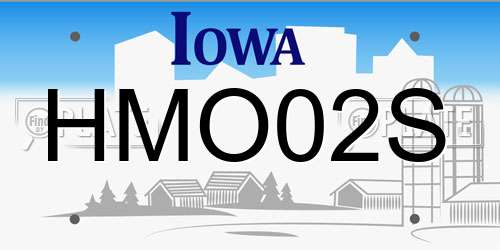 HMO02S Iowa License Plate
