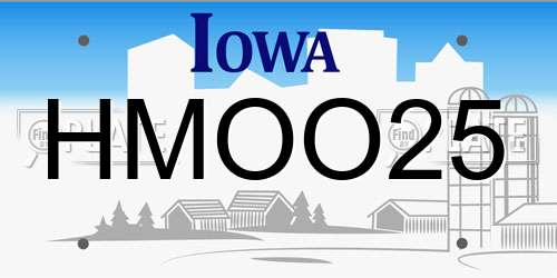 HMOO25 Iowa License Plate